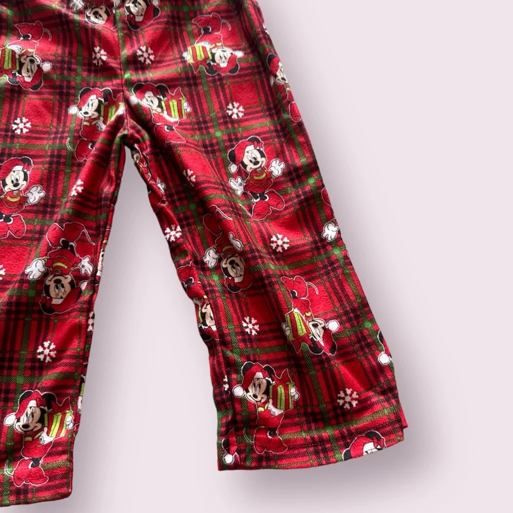 NWT Toddler Girl Disney Two Piece Pajama Set Plaid Minnie Mouse Winter Holiday